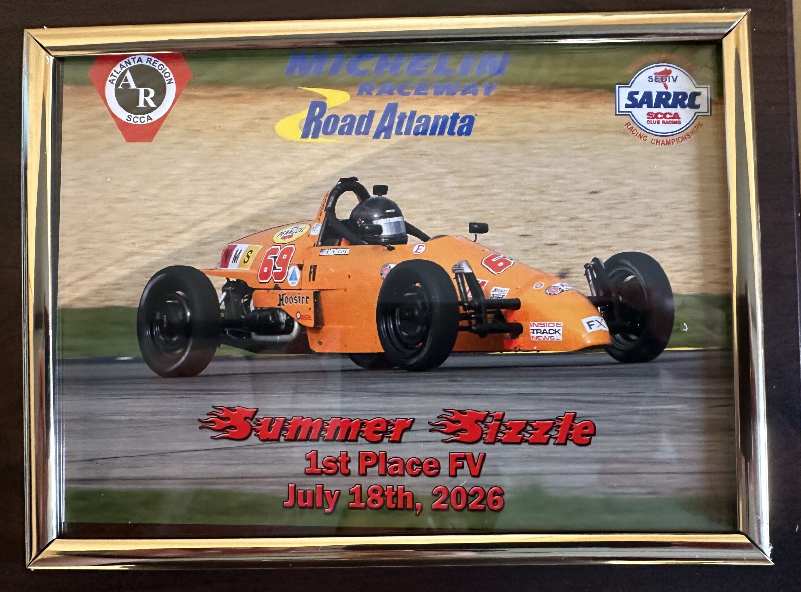 Jose's first place trophy in FV class, Saturday race